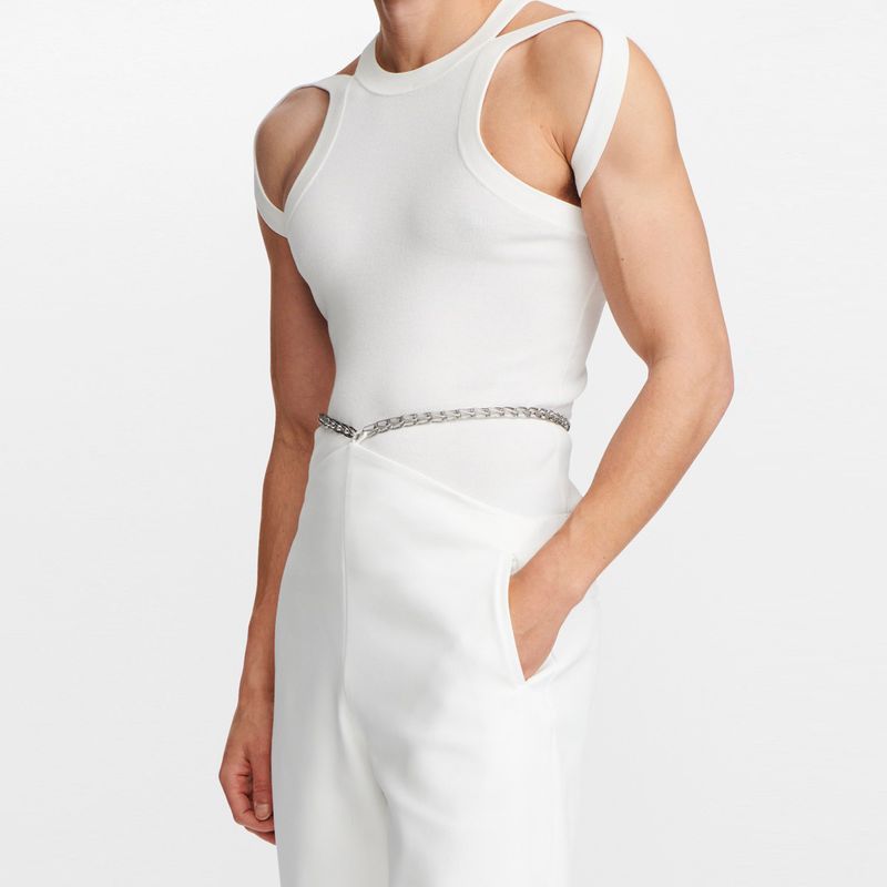 Slim Knit Sleeveless Vest for Men, Elastic Fitted - Image 4