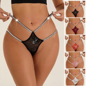 Double thin low waist thong lace underwear