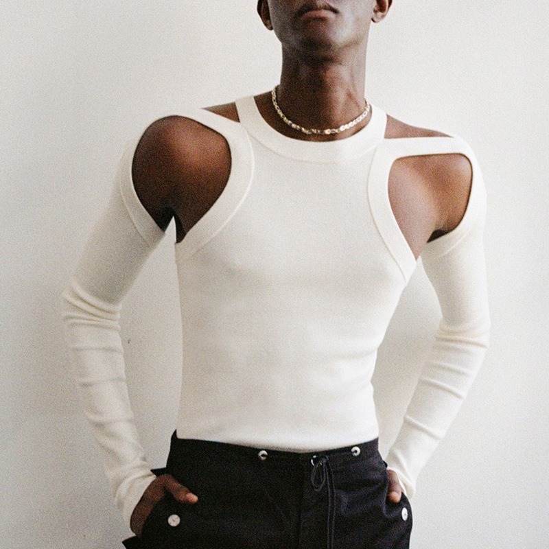 Slim Knit Sleeveless Vest for Men, Elastic Fitted