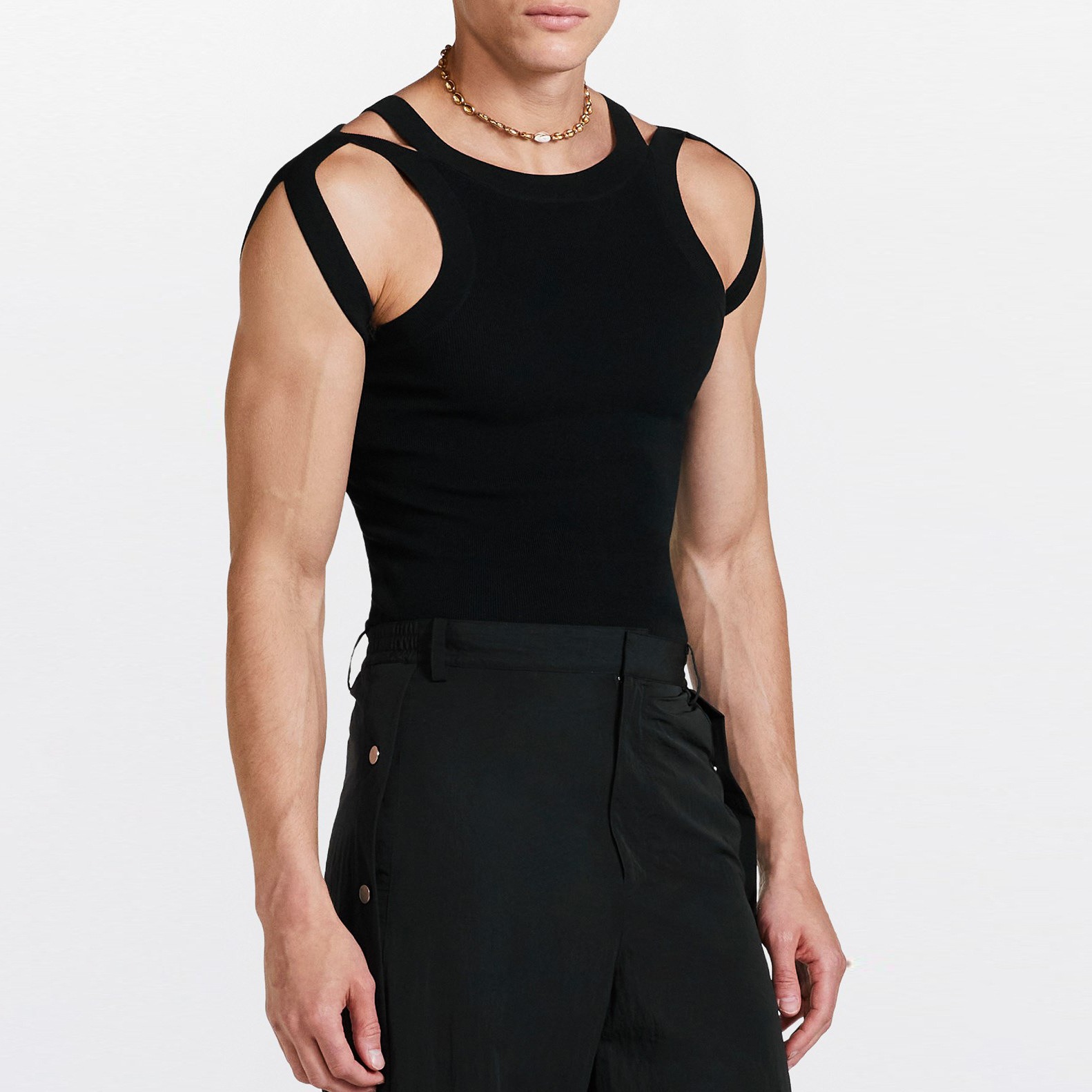 Slim Knit Sleeveless Vest for Men, Elastic Fitted - Image 6