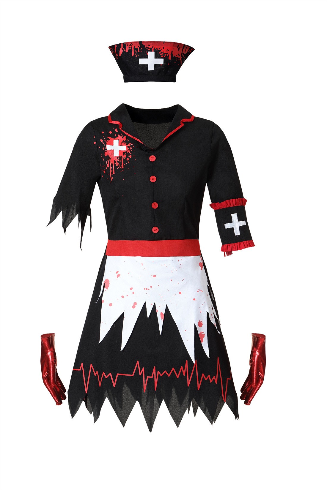 Gothic Vampire Nurse Costume - Image 6