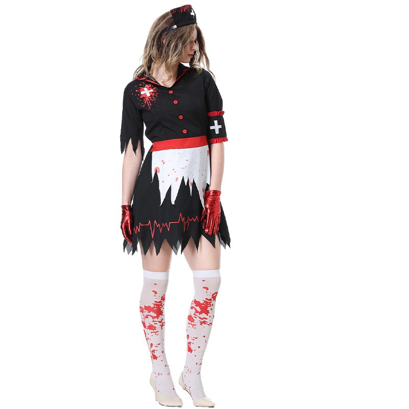 Gothic Vampire Nurse Costume - Image 4